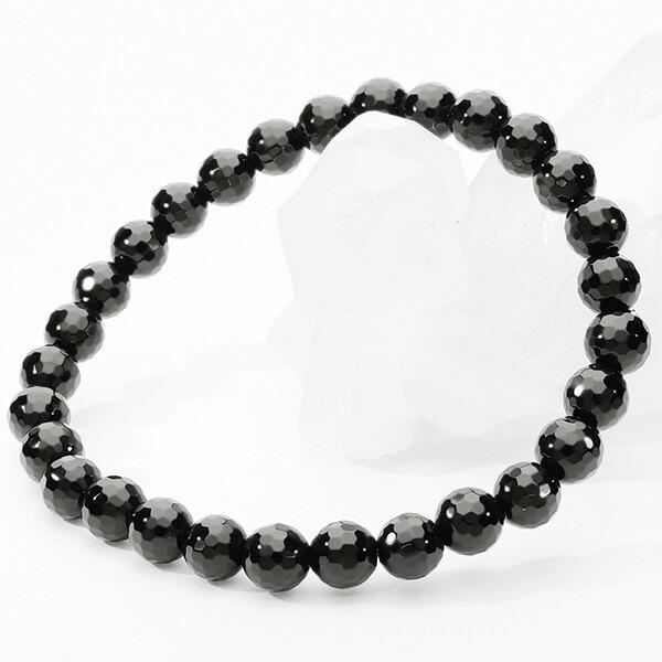 オニキス ミラーボール カット ブレスレット 6mm 16.5〜17.5cm S〜L