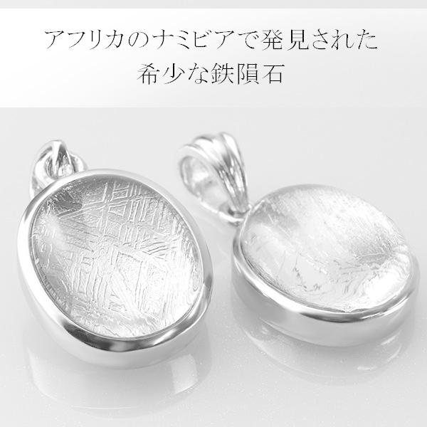 隕石 ギベオン メテオライト シルバー ペンダントトップ オーバル