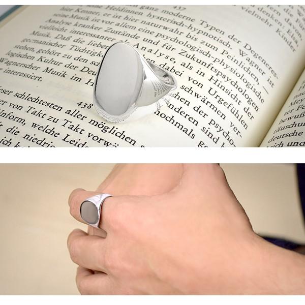 印台リング メンズ 指輪 シンプル おしゃれ シルバー925 オーバル 楕円