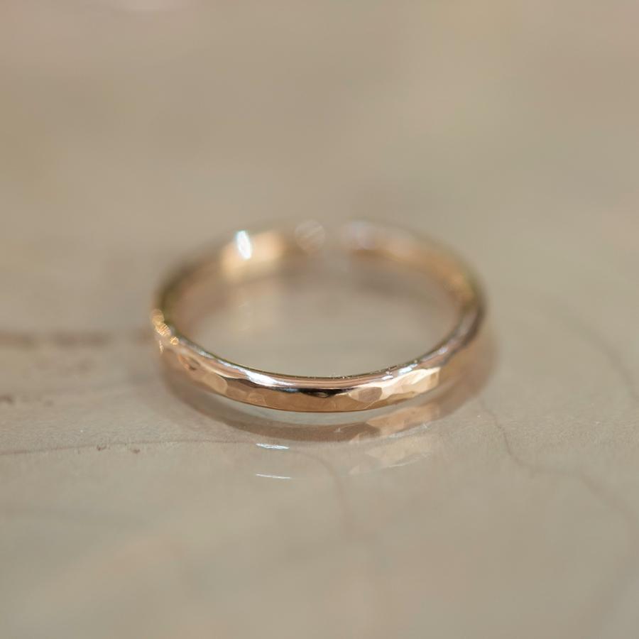 10K/18KYG/18KPG/18KWG/Pt◇きらきら槌目のトゥリング（足指リング