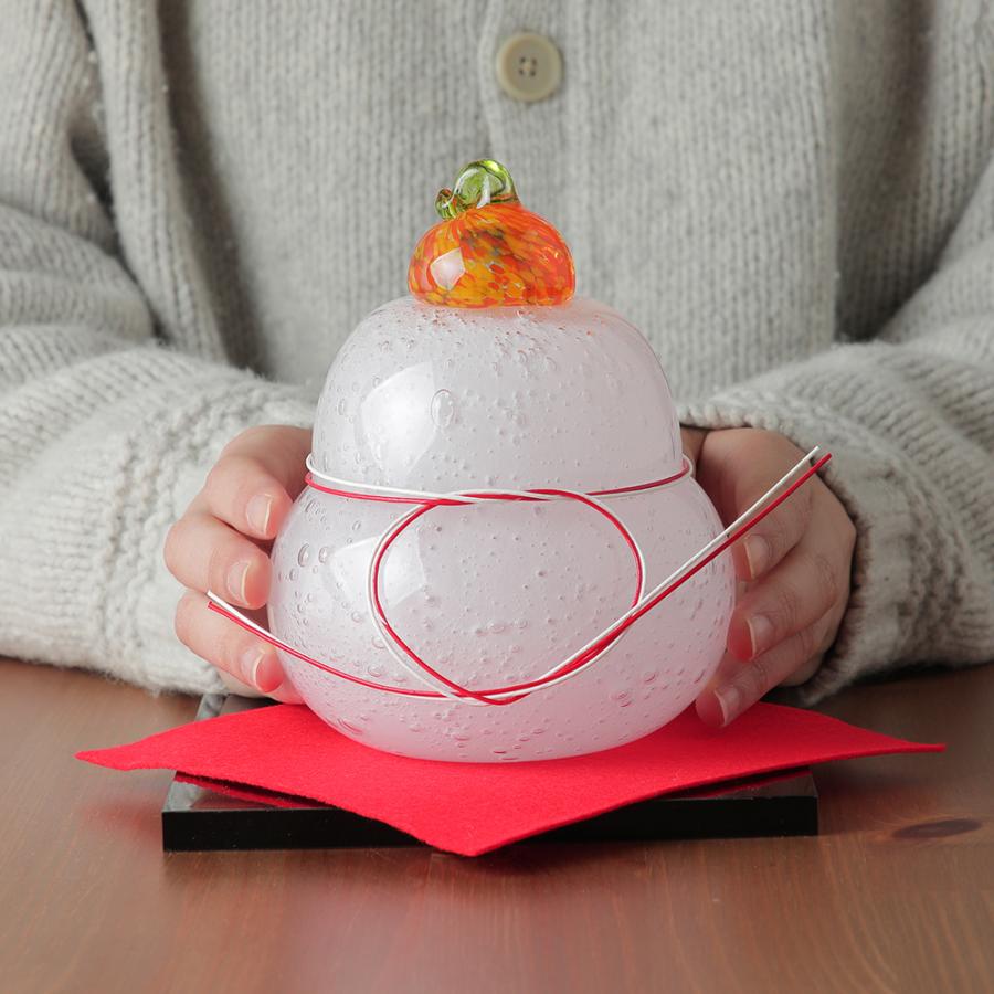 鏡餅 ガラス 飾り 伊藤泰三作 大 迎春グッズ かわいい おしゃれ SUN