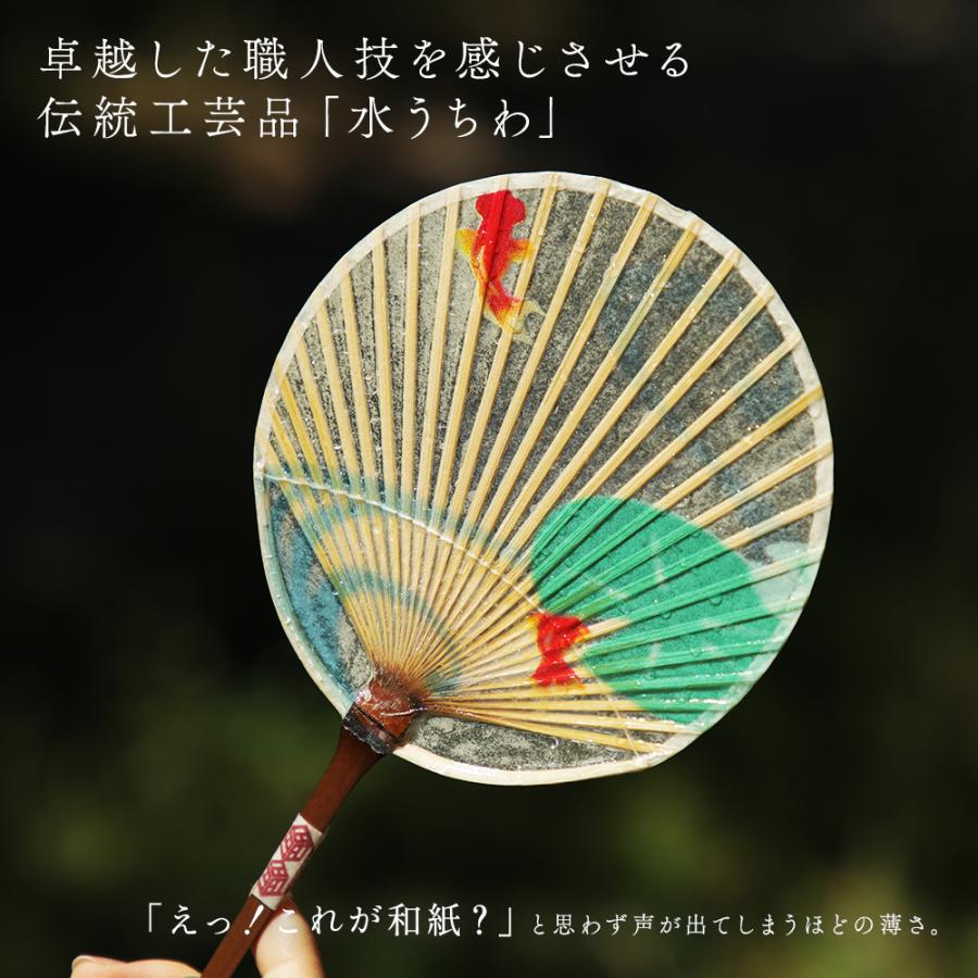 うちわ 団扇 名入れ無料の台座付き 水うちわ セット 小丸型
