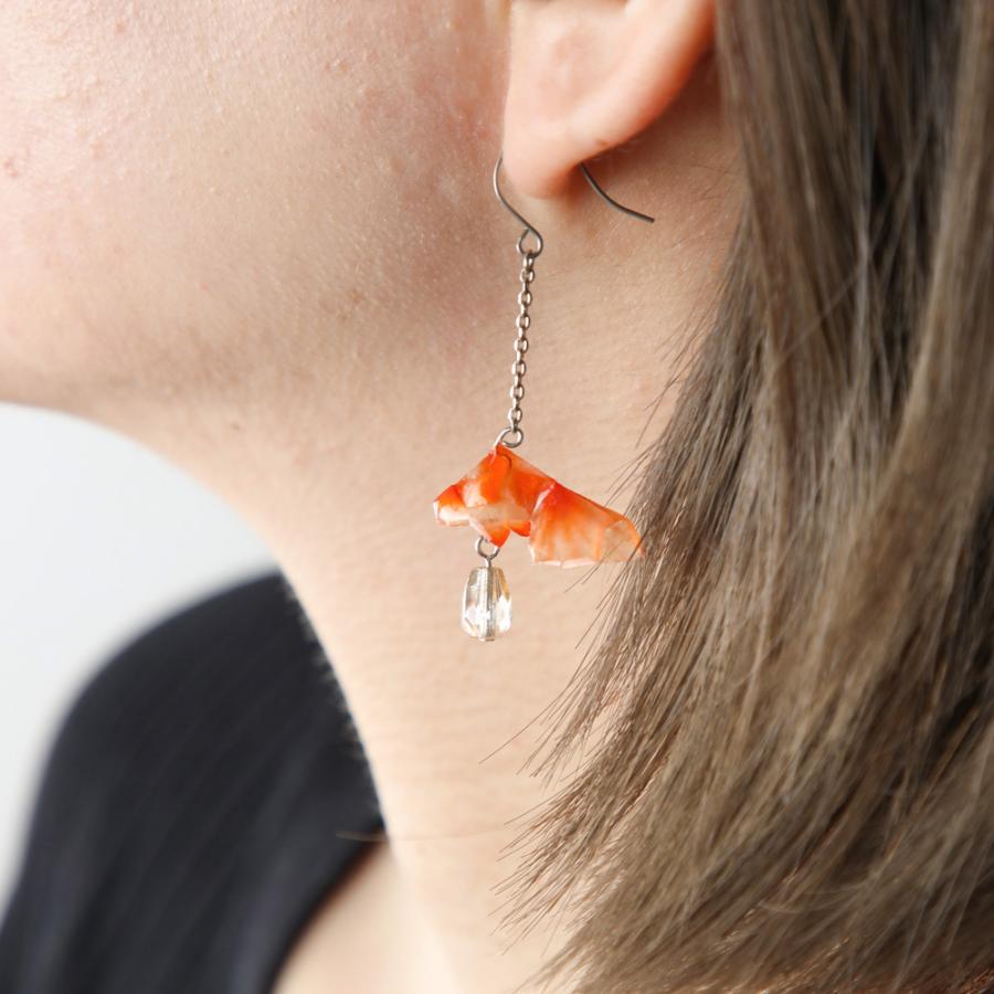 ピアス Original Jewel 金魚 桜錦 美濃和紙 手すき オリガミ