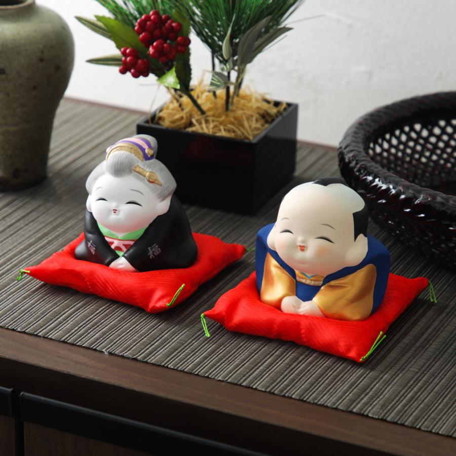 福助 お福さん ほほえみ土鈴 縁起物 置物 正月飾り オブジェ