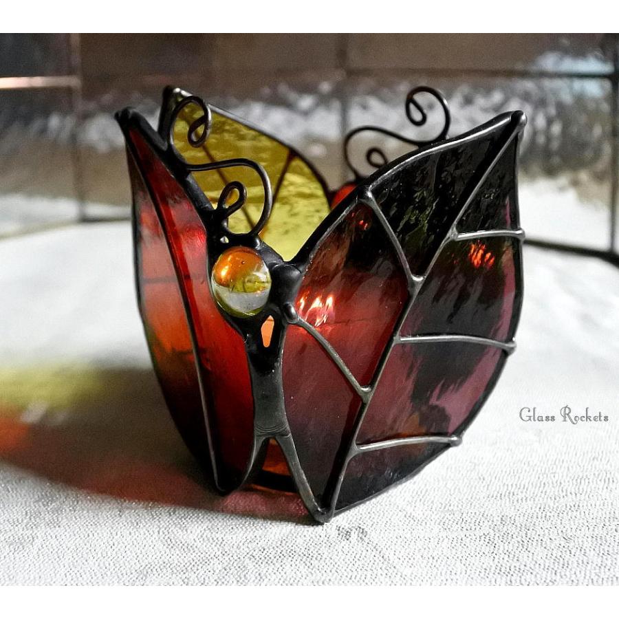 落ち葉 ステンドグラス キャンドル ホルダー : ステンドグラス工房