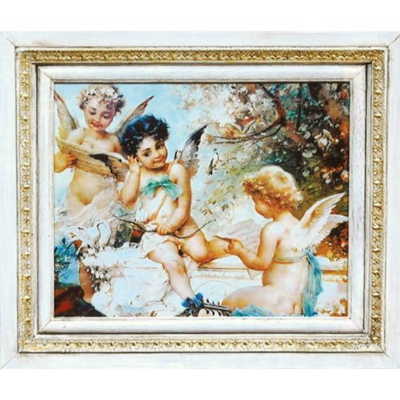 天使 アート 絵画 エンジェル 額絵 サイズ小 イタリア製 シモ社