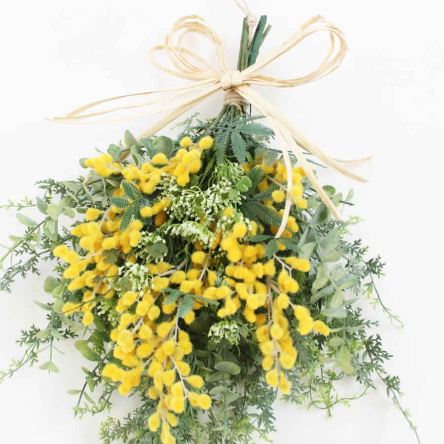 ミモザ リース スワッグリース 造花 アーティフィシャルフラワー