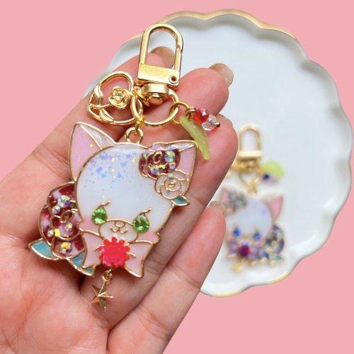 空枠 レジン枠 フレーム バラの花飾りネコ はな フラワー 猫 ねこ cat