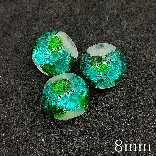 蓄光 夜光 ガラスビーズ ラウンド 8mm 10mm 全6色 2個 2209 beads1124