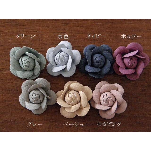 モチーフ 大人カラーのカメリア 2個 スウェード MB 薔薇 バラ 花 秋 冬