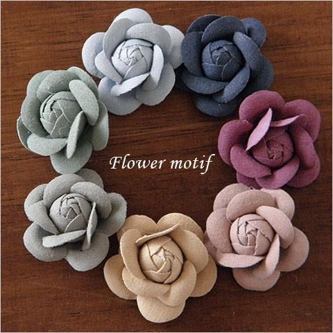 モチーフ 大人カラーのカメリア 2個 スウェード MB 薔薇 バラ 花 秋 冬