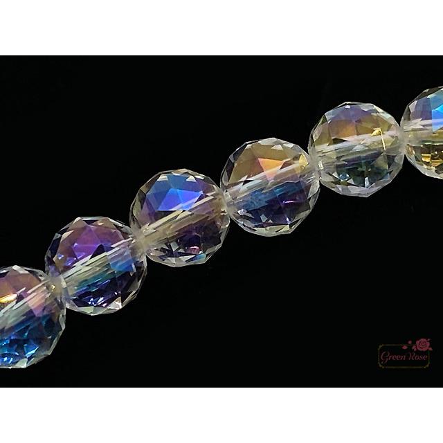 オーロラ クリスタル 水晶 レインボー 多面カット ブレスレット 天然石