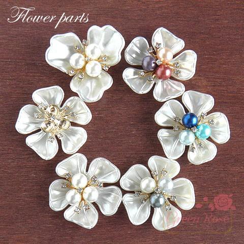 パールフラワー センターパーツ 全8種 2個 1903 花 樹脂パール 貼り