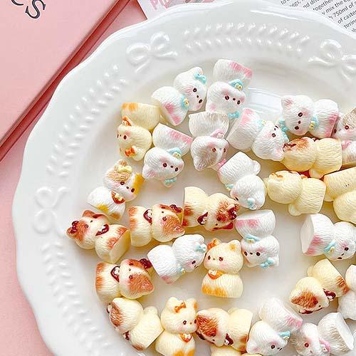 ネコ 立体 デコパーツ 5種類2個ずつ 10個 猫 ねこ にゃんこ 動物