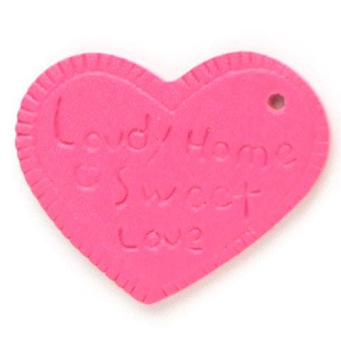 レザー風タグチャーム ハート型 合皮 全7色 10枚 2112 kt66