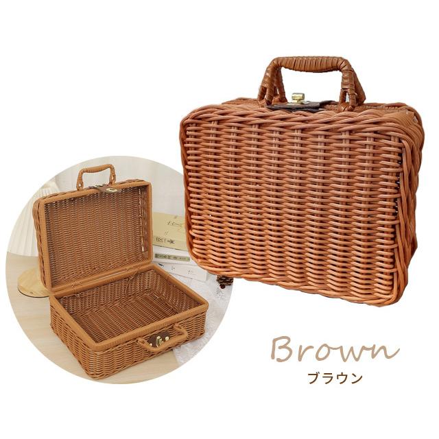 ピクニックバスケット かごバッグ Sサイズ 小さい ミニ トランク 型