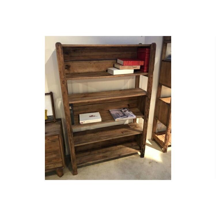 シェルフ ラック おしゃれ 完成品 古材 木製 収納棚 5段 飾り棚 本棚