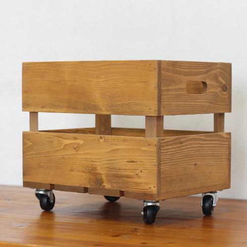 収納ボックス 木箱 ペットボトル収納 キャスター付き おしゃれ 木製