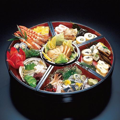 回転 オードブル皿 尺5寸 朱天黒 48cm パーティー皿 : 台所の道具屋