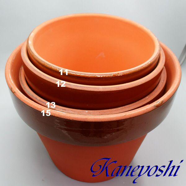植木鉢 おしゃれ 安い 陶器 サイズ 46cm ダ温鉢 深 15号 レンガ色 室内
