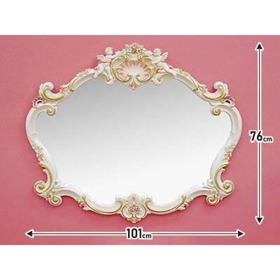 ☆新春クリアランスSALE！☆ ロココ調 エンジェルミラー 高級 鏡