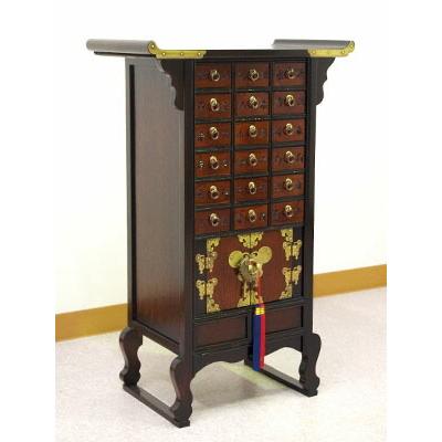 李朝けやき作りMINIくすり箪笥 送料無料 李朝家具 アジアン