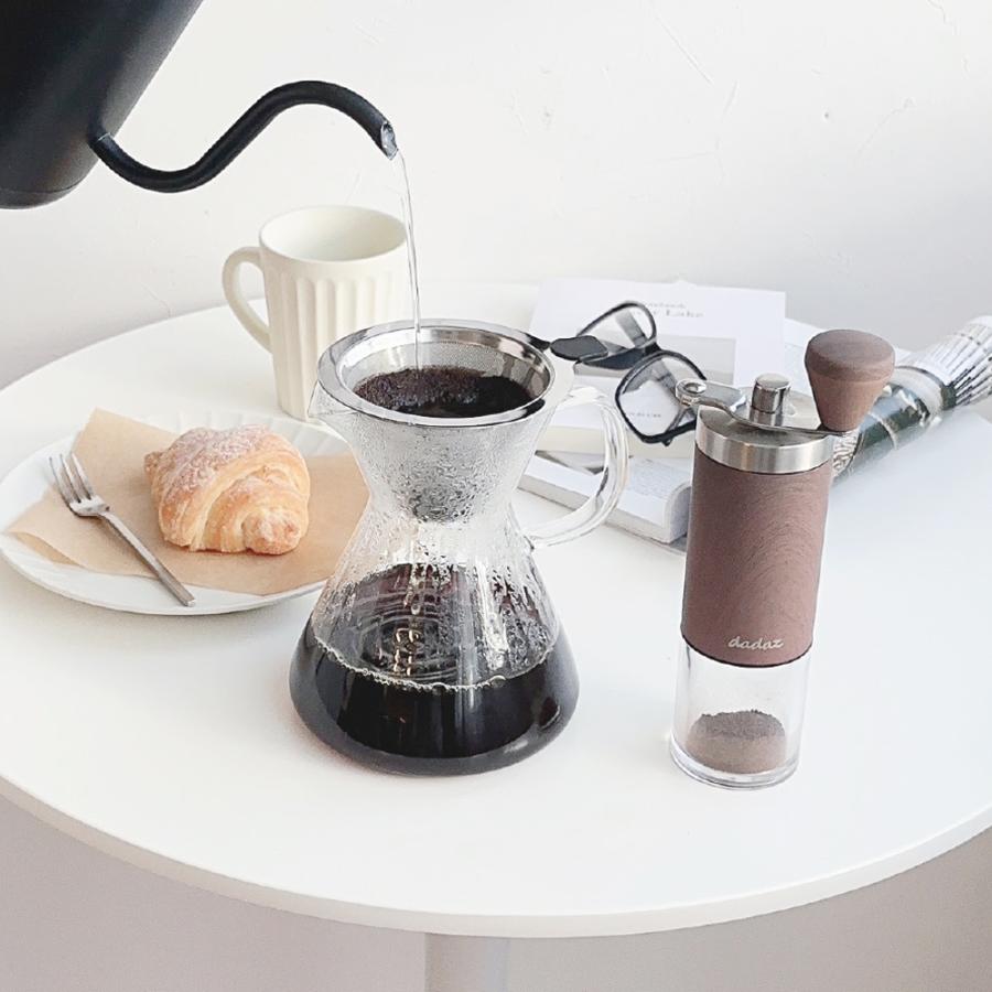 dadaz コーヒーミル 手動 手挽き お手入れブラシ付き 携帯 コーヒー豆