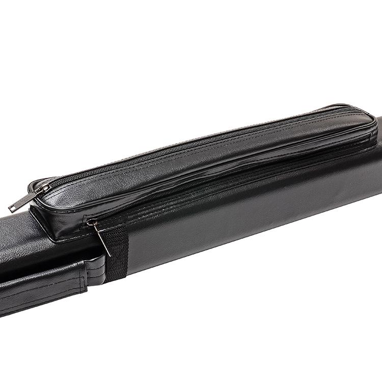 ビリヤードキューケース 黒ブラック/茶/クロコダイル調 【2バット×2