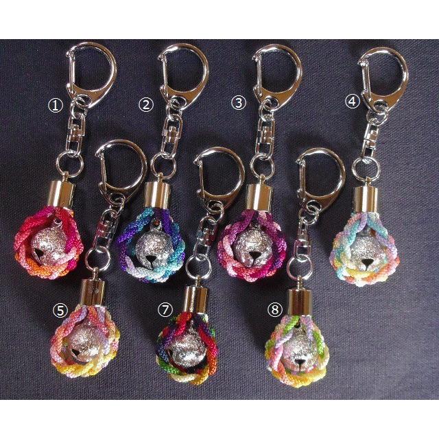 お守(厄除)キーホルダー 七つ編み(銀) 組紐 手作り ハンドメイド 国産