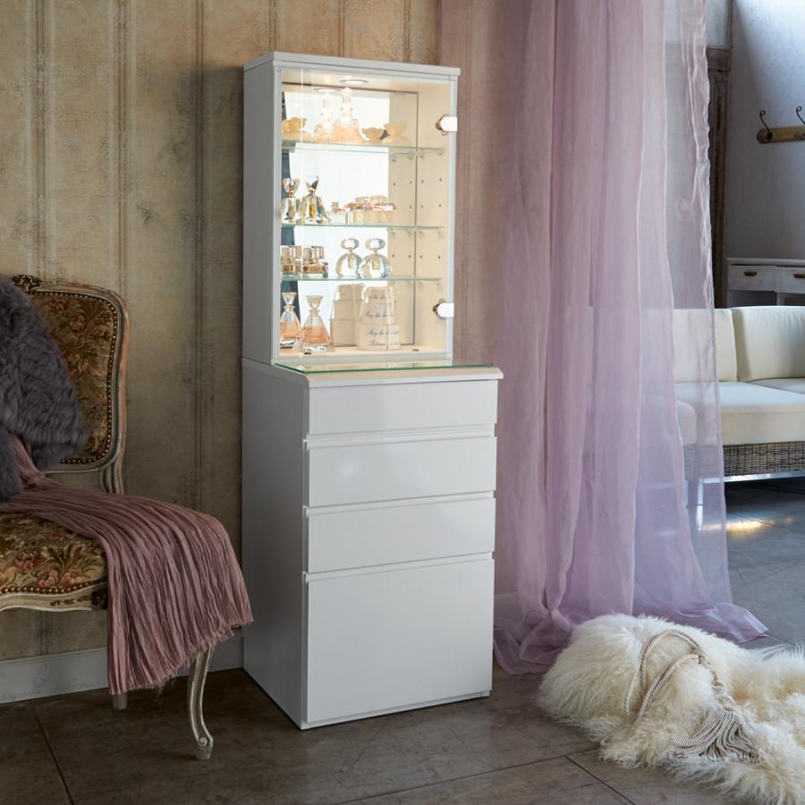 フォルテ LEDライト付き 楽屋ドレッサーシリーズ ガラスキャビネット