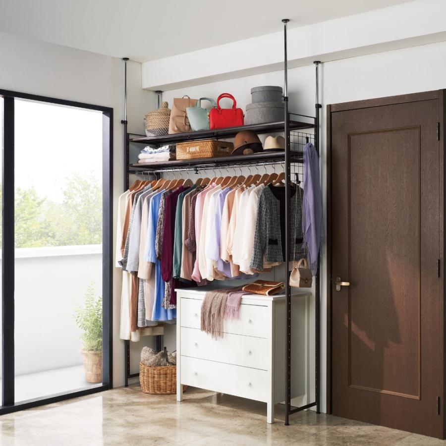 dinos（ディノス） 頑丈フレキシブル伸縮ラック 突っ張り式ハイ幅83