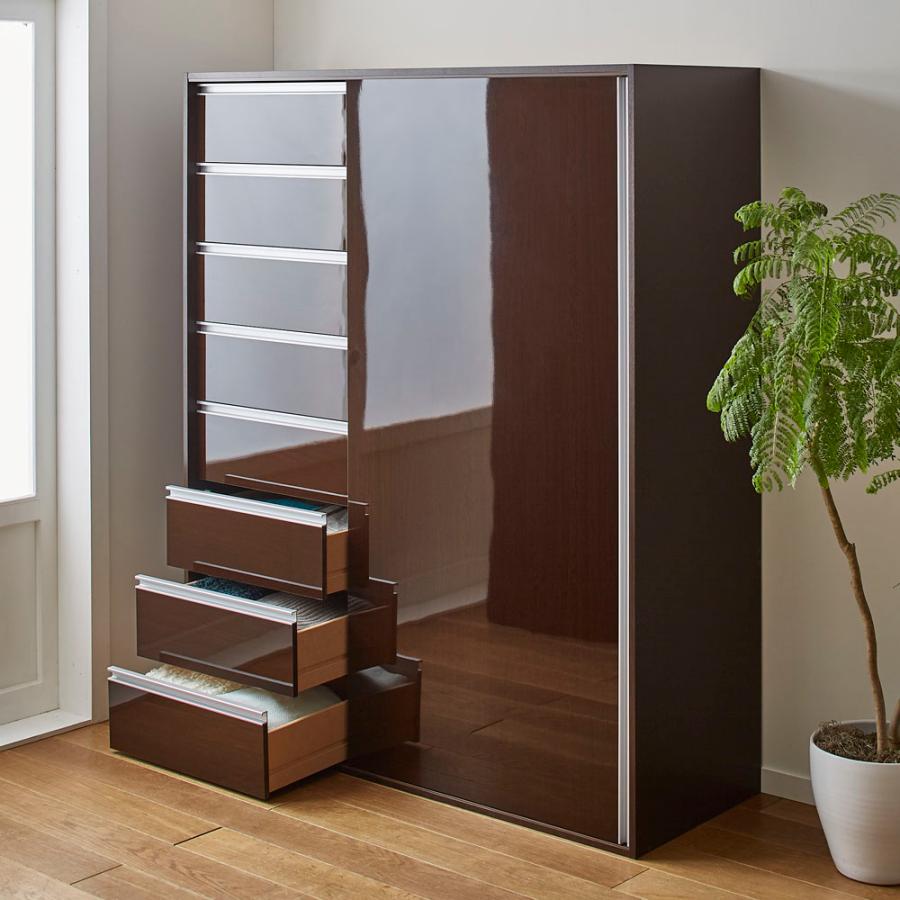 dinos（ディノス） 衣類をまとめて収納できる光沢仕上げタワーチェスト