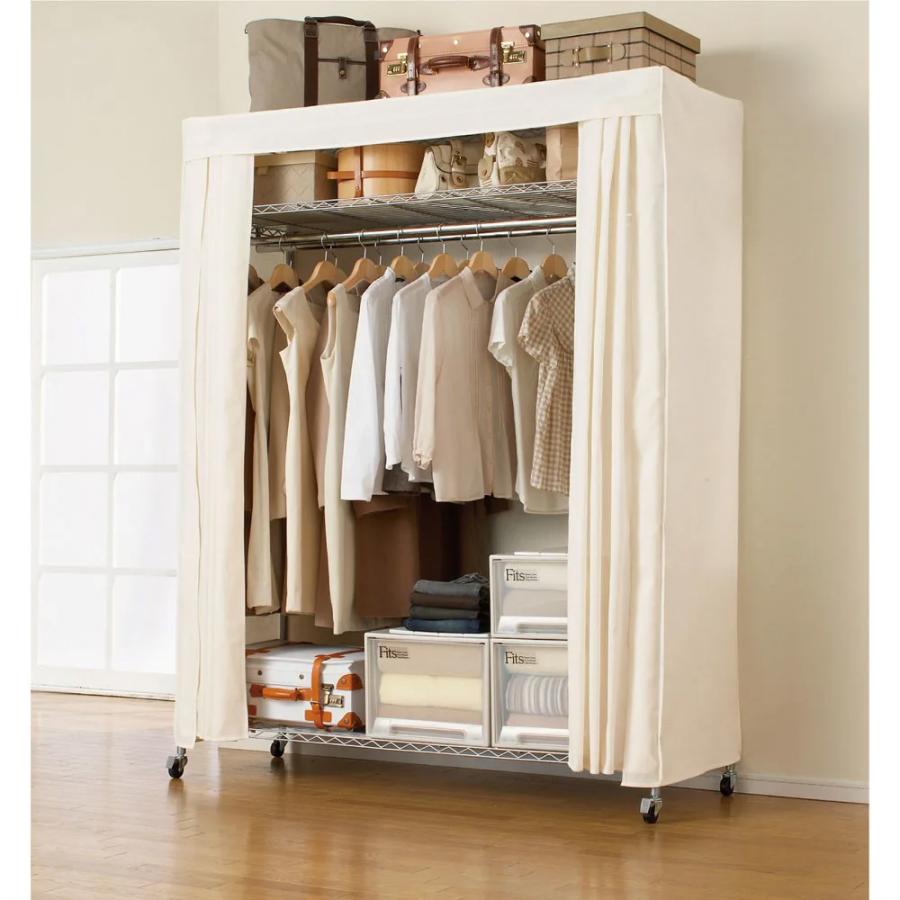 dinos（ディノス） 洗えるカバー付き 頑丈ハンガーラック 2段掛けハイ