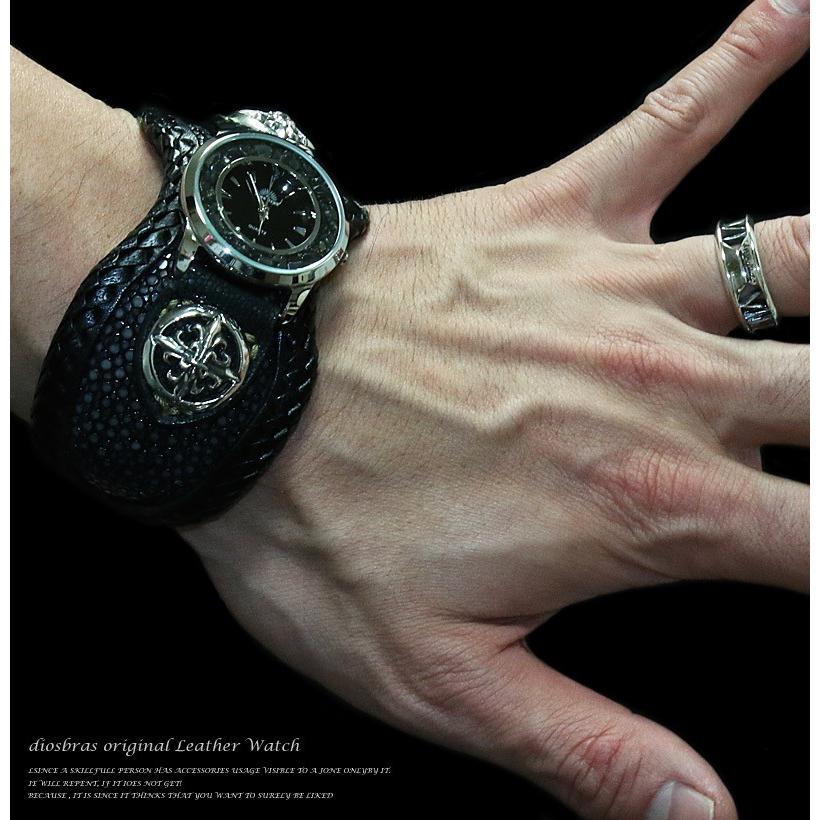 腕時計 メンズ ターコイズ オニキス 時計 レザーブレス ウォッチ