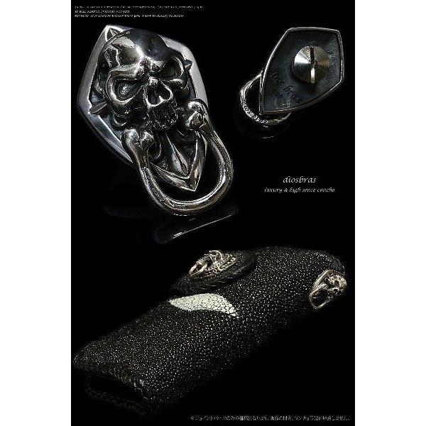 ジョイントパーツ シルバー 925 スカル ドロップハンドル コンチョ