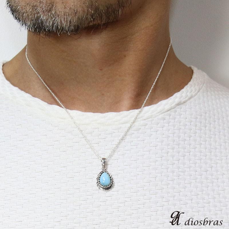 ラリマー ペンダント オーバル トップ 雫型 しずく ドロップ型 ナバホ