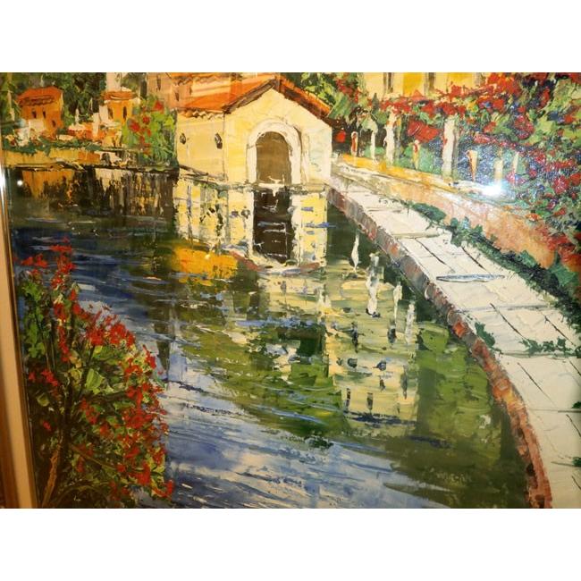 イタリア画家 Si 油絵 40号 本物 イタリア画家 Si 油絵 40号 本物