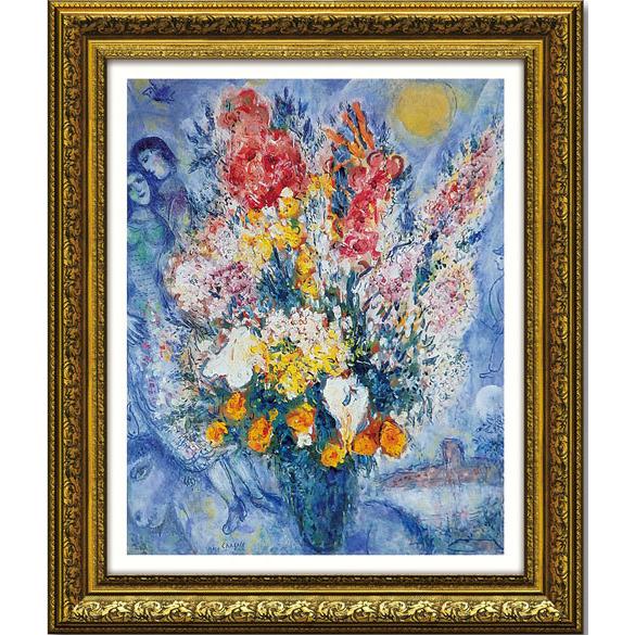 シャガール ブーケドゥフルール 花 有名絵画 立体複製画 インテリア