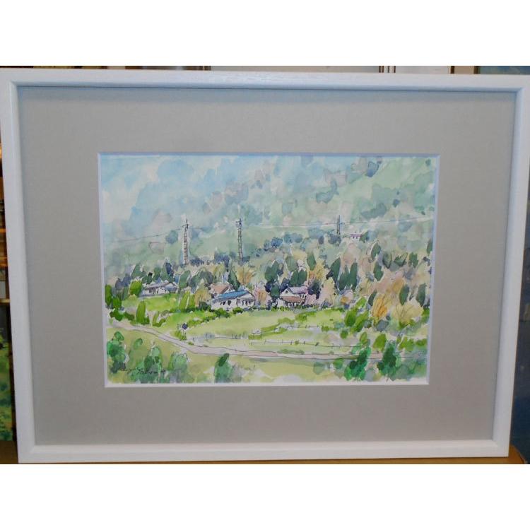 絵画 水彩画 横尾武之 作 「埼玉県 寄居町の山里」 風景画 インテリア
