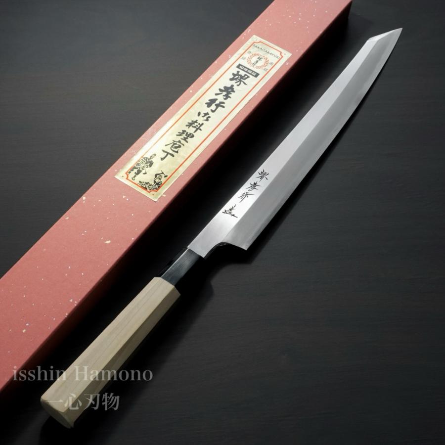 銀三 勘所切付柳刃包丁 300㎜ 尺0寸 【公式通販】