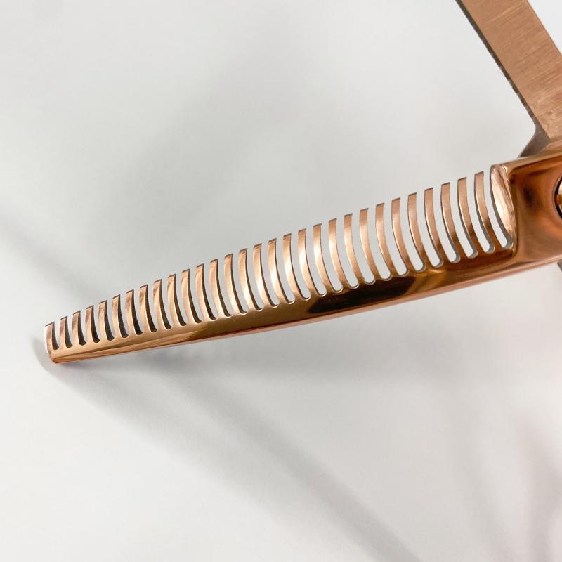 DEEDS プロ用 美容師 GTZ ピンクゴールドチタン シザー セニング