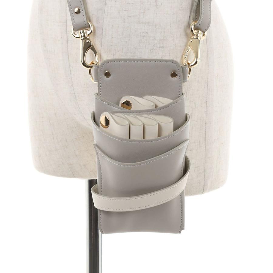 DEEDS シザーケース 美容師 シエーナ no.329 ライトグレー×アイボリー