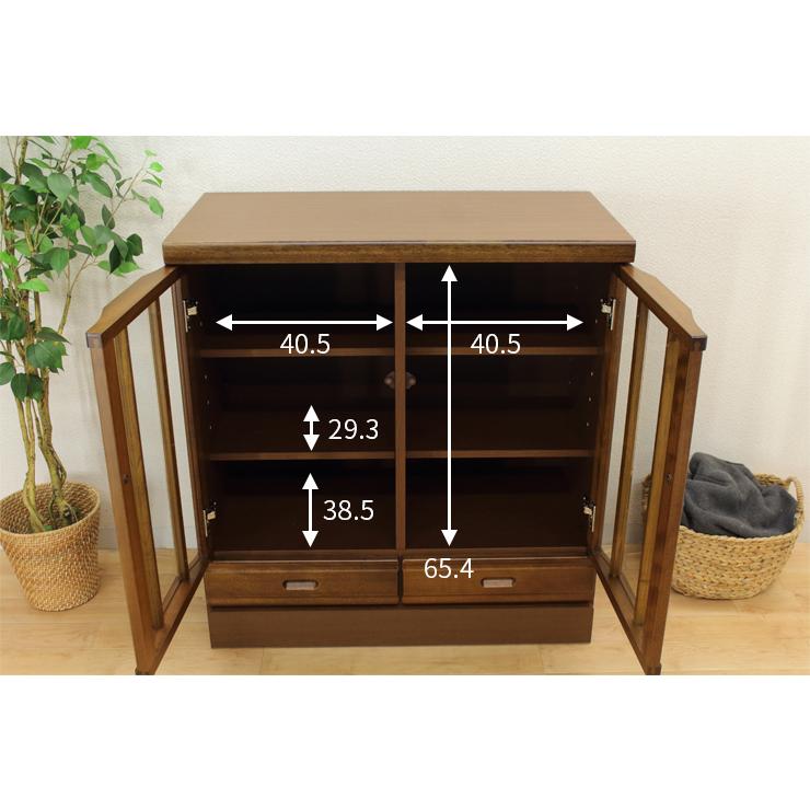 キャビネット サイドボード 収納棚 完成品 幅87cm リビング収納 木製