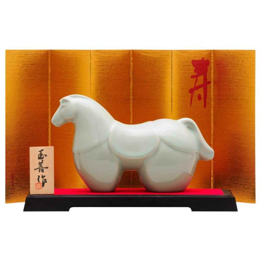 干支 午 置物 馬 うま 2026年/ 水青磁（特大） /粗品 販促 景品 縁起