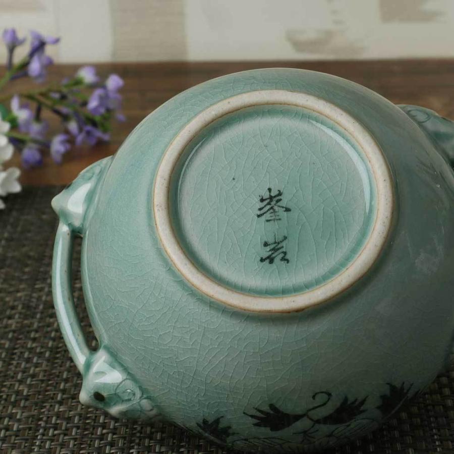 高麗青磁 韓国 直輸入/ 手付壺 天上花 （大） /訳あり アウトレット