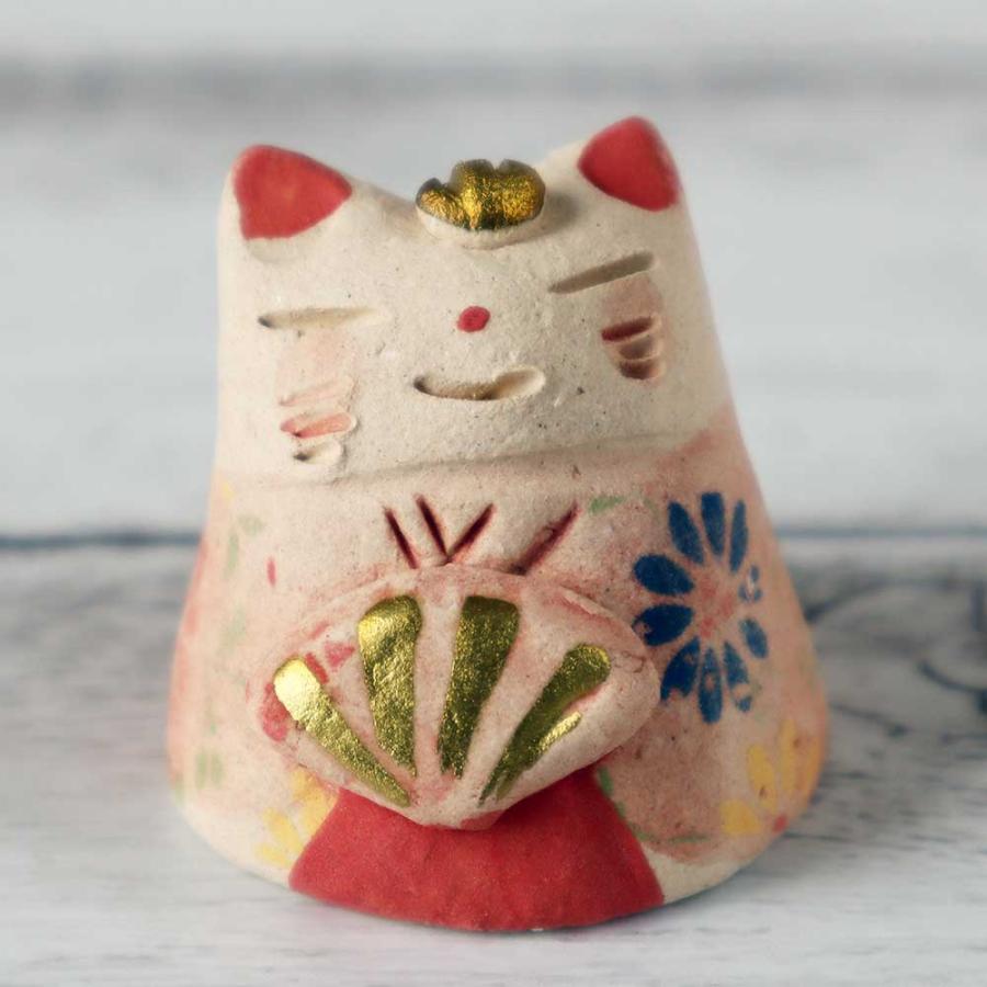 雛人形 コンパクト 陶器 小さい 可愛い ひな人形/ 濱田ひろこ作 福ねこ