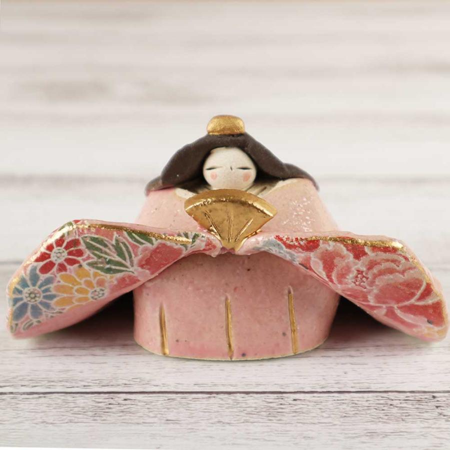 雛人形 コンパクト 陶器 小さい 可愛い ひな人形/ 伊藤仁作 友禅 華立