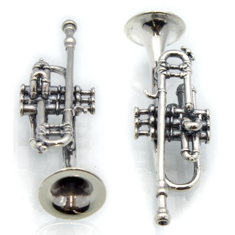 銀製の管楽器 シルバートランペットペンダント シルバー925 Silver925