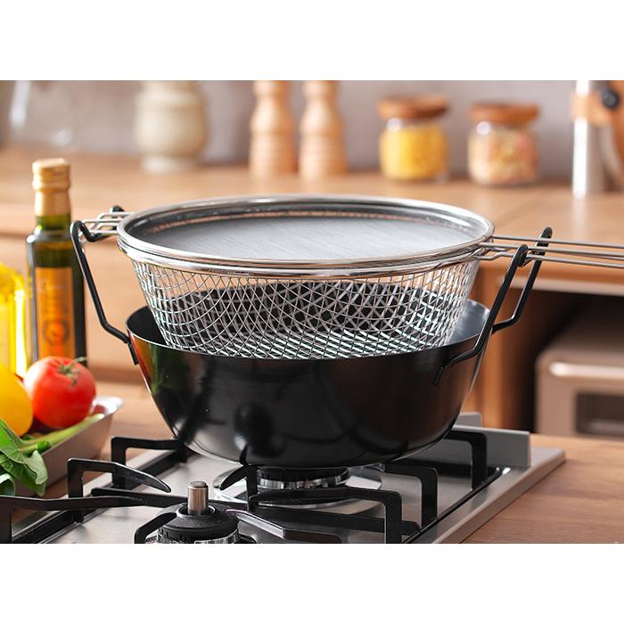 la base ラバーゼ 鉄揚げ鍋 22cmセット LB-098 有元葉子油はね防止