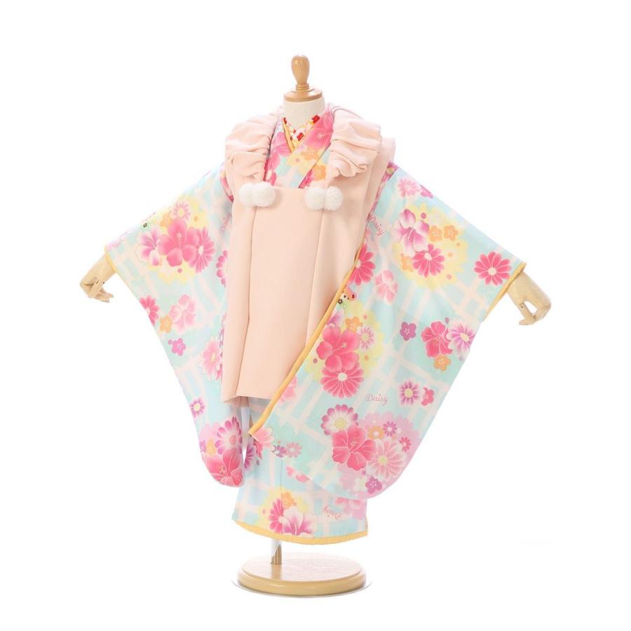 被布着物 3歳 パステル調七五三着物3歳 女の子(被布)フルセット（水色